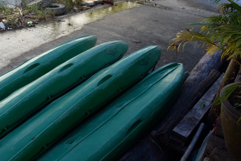 Kayaks await. Photo by: David Luekens.