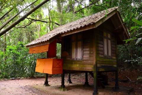 A typical kuti or monastic cottage Photo by: David Luekens.