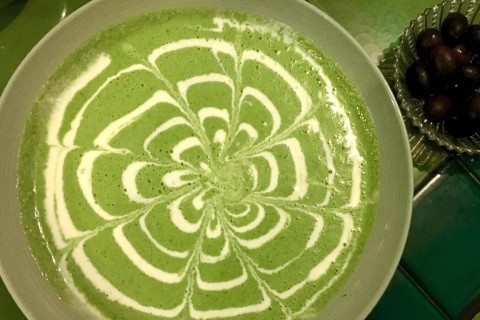 Green gazpacho soup at Akar. Photo by: Sally Arnold.