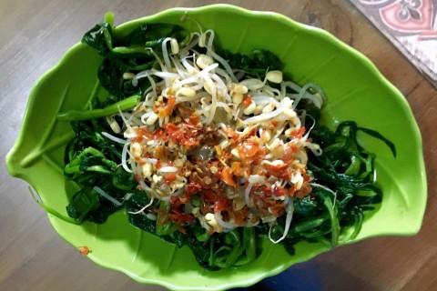 Even the plecing kangkung is done well. Photo by: Sally Arnold.