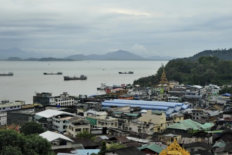 Kawthaung with Thailand on the horizon. Photo by: Mark Ord.