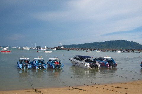 Boats at the ready—Chalong Pier. Photo by: Lana Willocks.